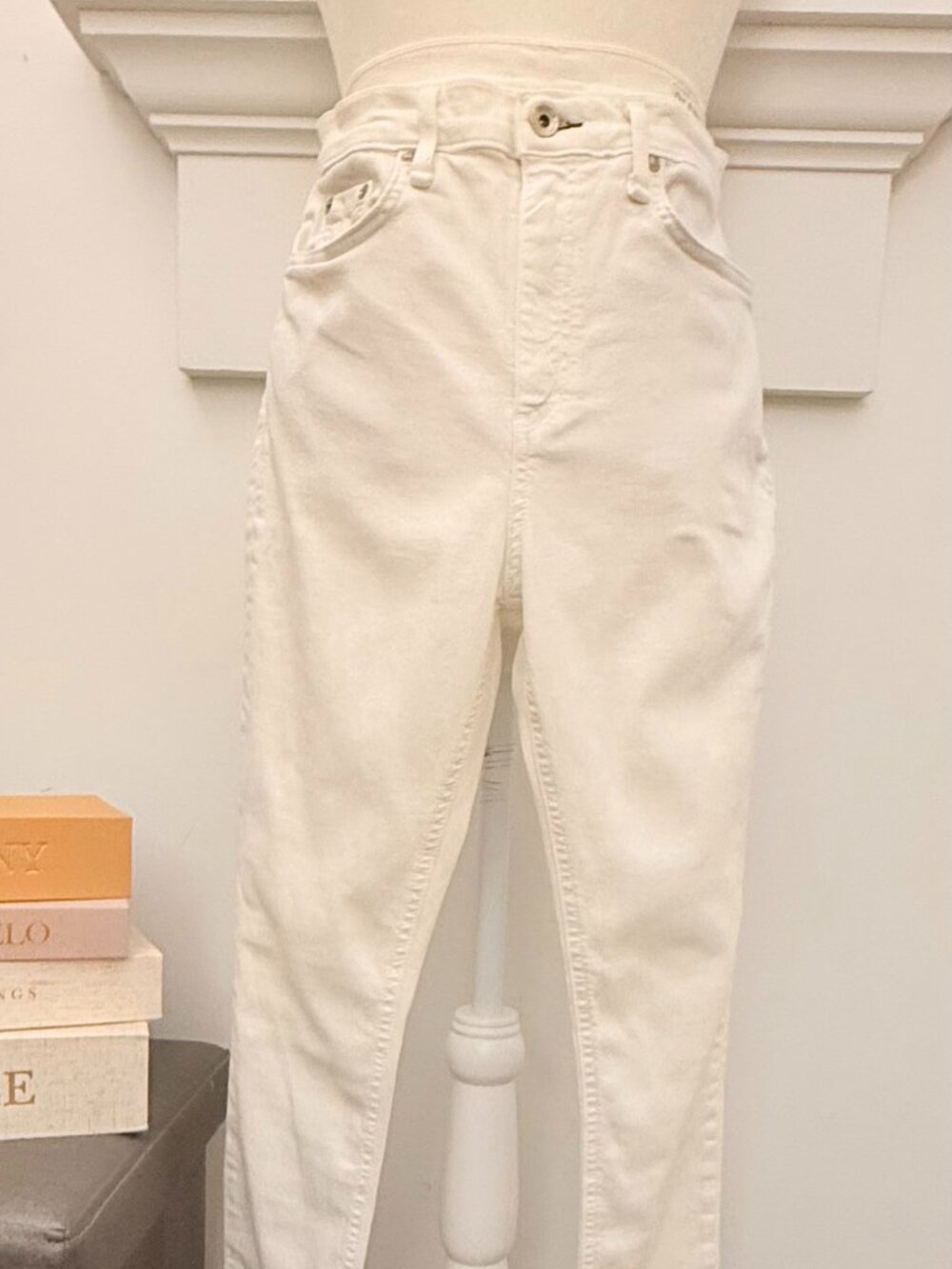 Rag & Bone High Rise Skinny White Jeans Size 29